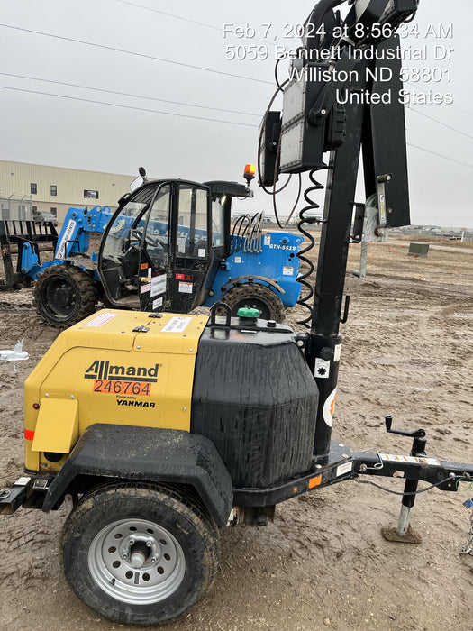 2022 Allmand NLV3GR (4) LED Light Fixture 350W, 23' Vertical Mast, 3kW Prime, Towable, ES Decals, T3