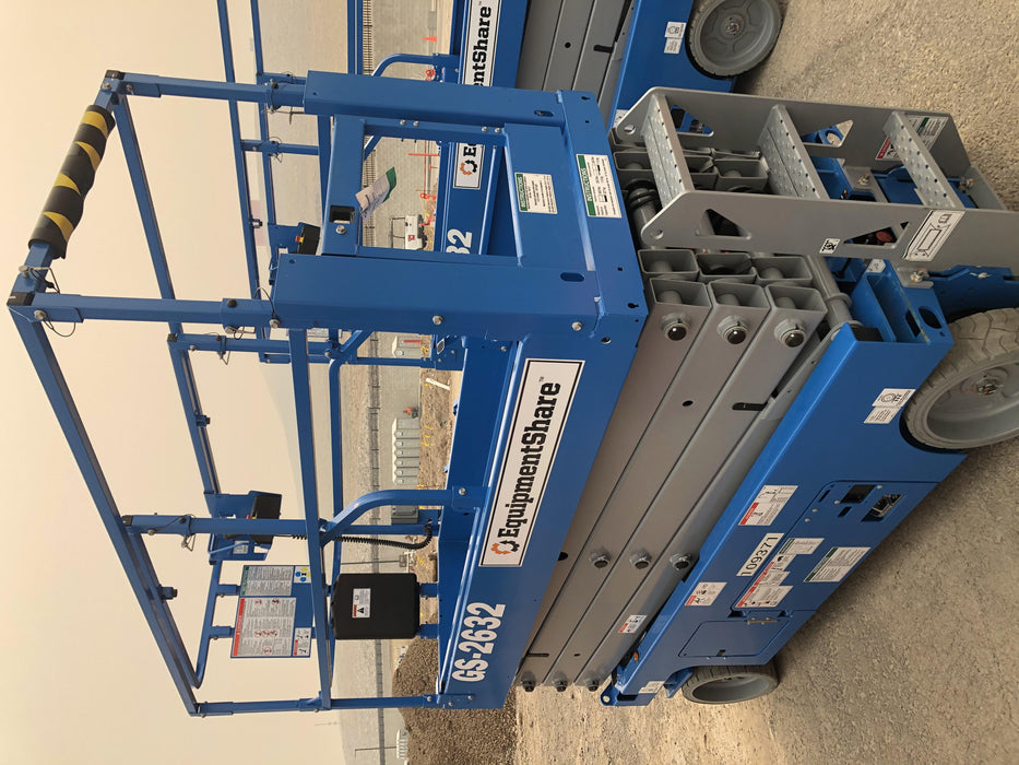 2020 Genie GS-2632 Solid NM Tires, Folding Rails with Half-Height Swing Gate, Beacon, 800W Invertor