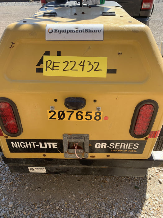 2022 Allmand NLV3GR (4) LED Light Fixture 350W, 23' Vertical Mast, 3kW Prime, Towable, Deep Sea L401, Leveling Jacks, Yanmar T4F 5.8hp