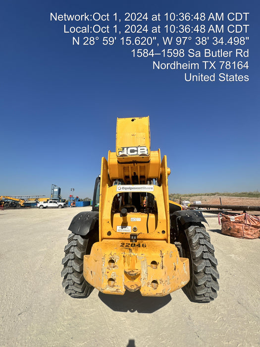 2018 JCB 510-56 JCB 510-56 Telehandler 74 HP w/CAB/HVAC, Beacon, Worklights, Aux Hydraulics, Solid Tires, 60" Carriage/Forks