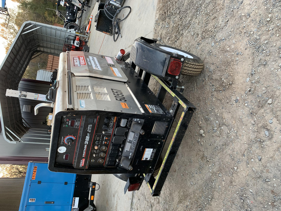 2019 Lincoln Electric Vantage 322 Welder Ready-Pak 3, Two wheel trailer, Fender and Light kit, Cable Rack