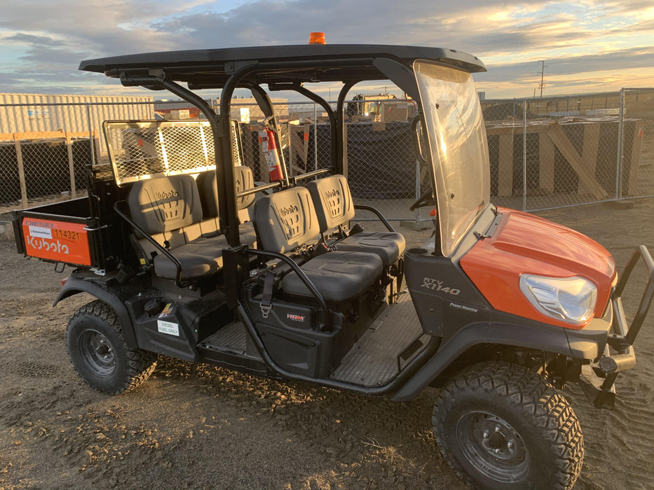 2020 Kubota RTV-X1140W-H Canopy, 4-Seater, Diesel, Windshield Acrylic Clear, Strobe Light, Backup Alarm