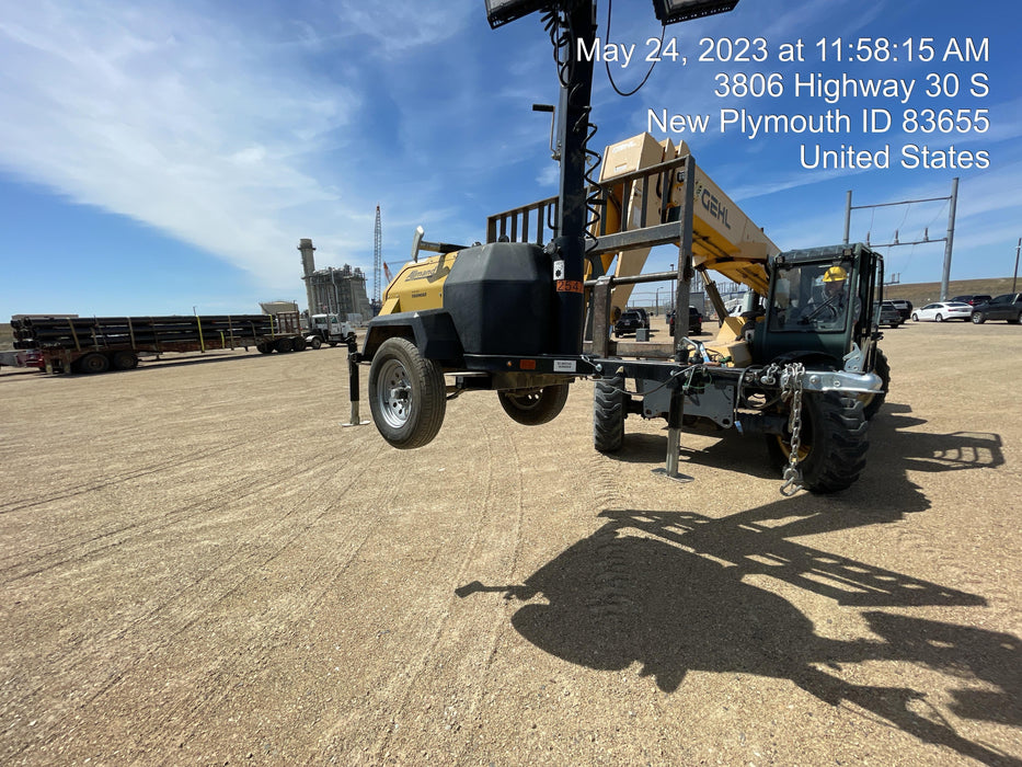 2022 Allmand NLV3GR (4) LED Light Fixture 350W, 23' Vertical Mast, 3kW Prime, Towable, ES Decals, T3