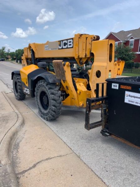 2019 JCB 510-56 Open ROPS, 74 HP, Solid Tires, Worklights, Beacon, Aux Hydraulics, Lifting Eye 72" Carriage/60" Forks