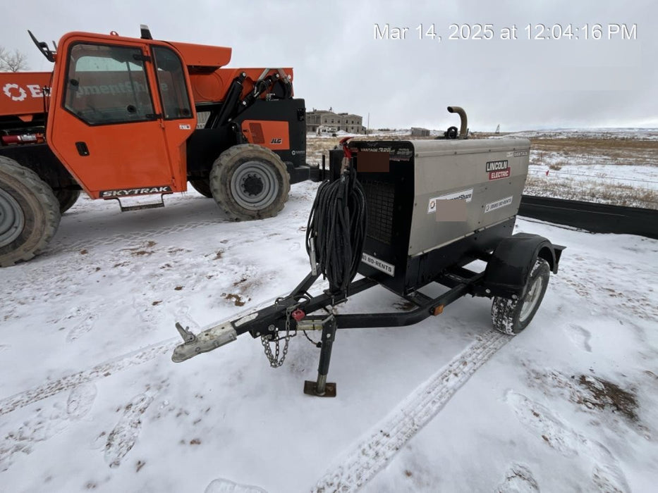 2019 Lincoln Electric Vantage 322 Welder Ready-Pak 3, Two wheel trailer, Fender and Light kit, Cable Rack
