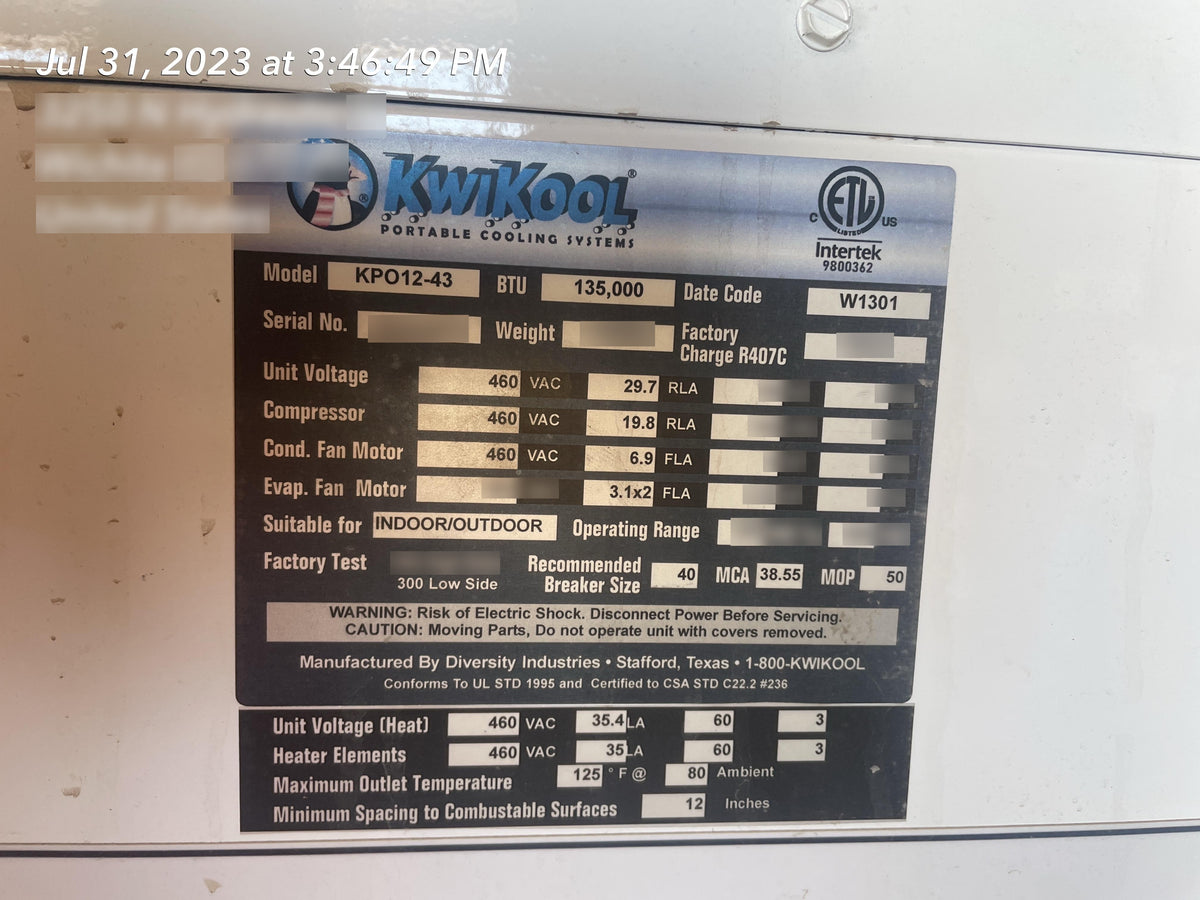 2022 KWIKOOL KPO12-43H