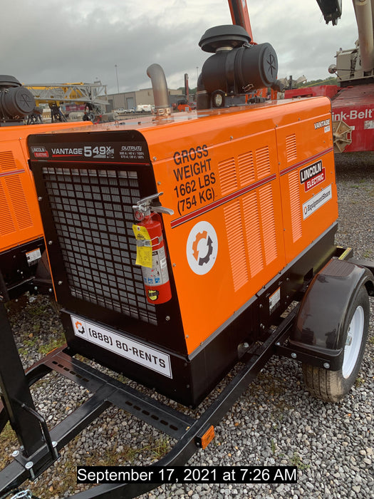 2021 Lincoln Electric Vantage 549X Ready Pak 3, ORANGE (includes trailer, cable rack, fender light kit)