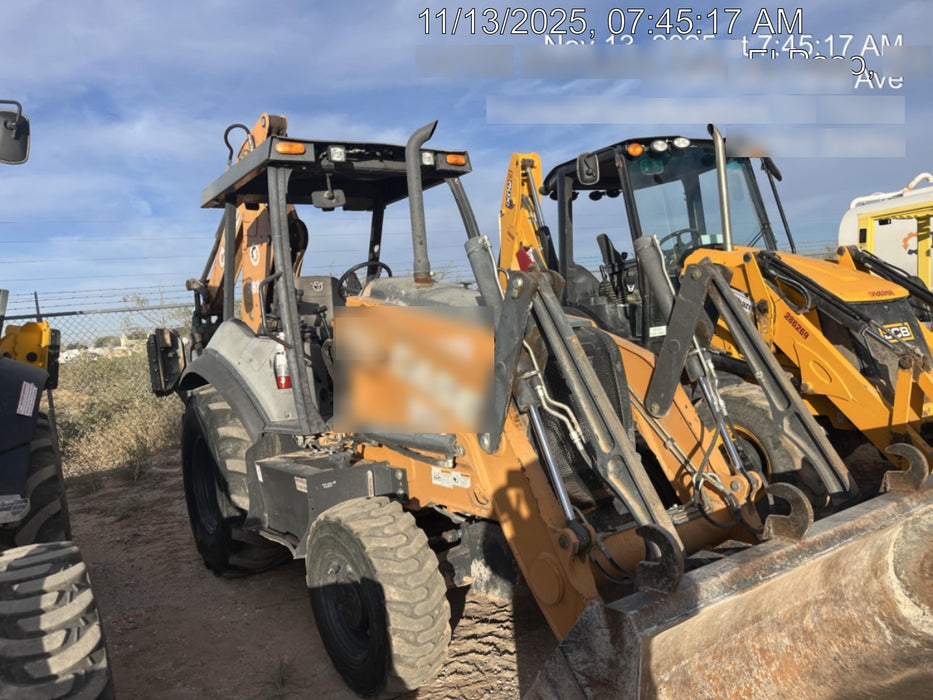 2019 Case 580N EP Canopy, 4WD, 1-Way Aux Hydraulics, Pilot Controls, Ride Control and Loader Aux Hydraulics, 900 LB. Front CWT, 82" HD LONG LIP (1 CU. YD.) W/BOCE AND LIFT EYES, FLIP OVER/STABILIZER PADS COMB