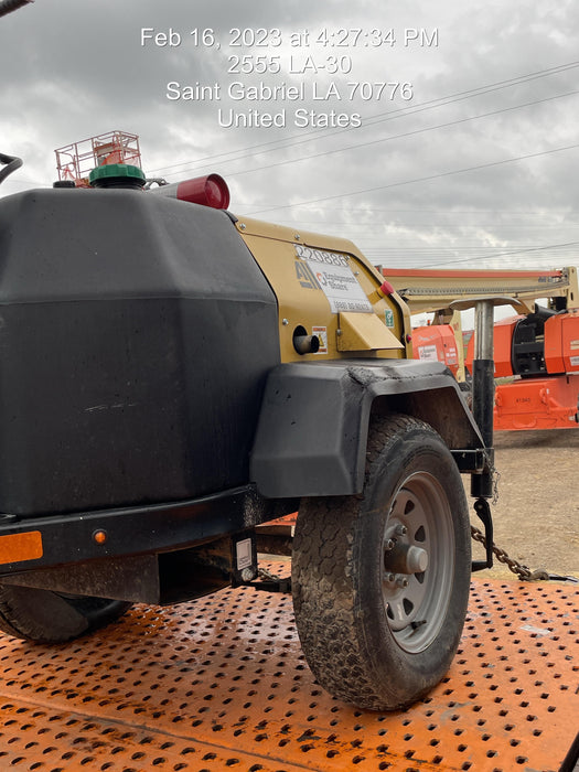 2022 Allmand NLV3GR (4) LED Light Fixture 350W, 23' Vertical Mast, 3kW Prime, Towable, Deep Sea L401, Leveling Jacks, Yanmar T4F 5.8hp