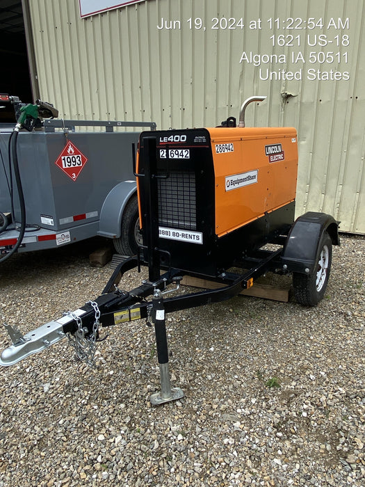 2022 Lincoln Electric LE400 Kubota V1505, Trlr, Cable Rack, Light Kit, ES Decals, T3