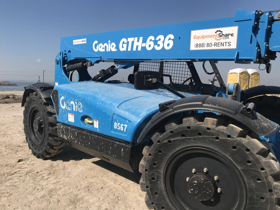 2018 Genie GTH-636 Genie GTH-636 w/Open ROPS, Solid Tires, Work Light/Beacon, 48" Carriage and Forks