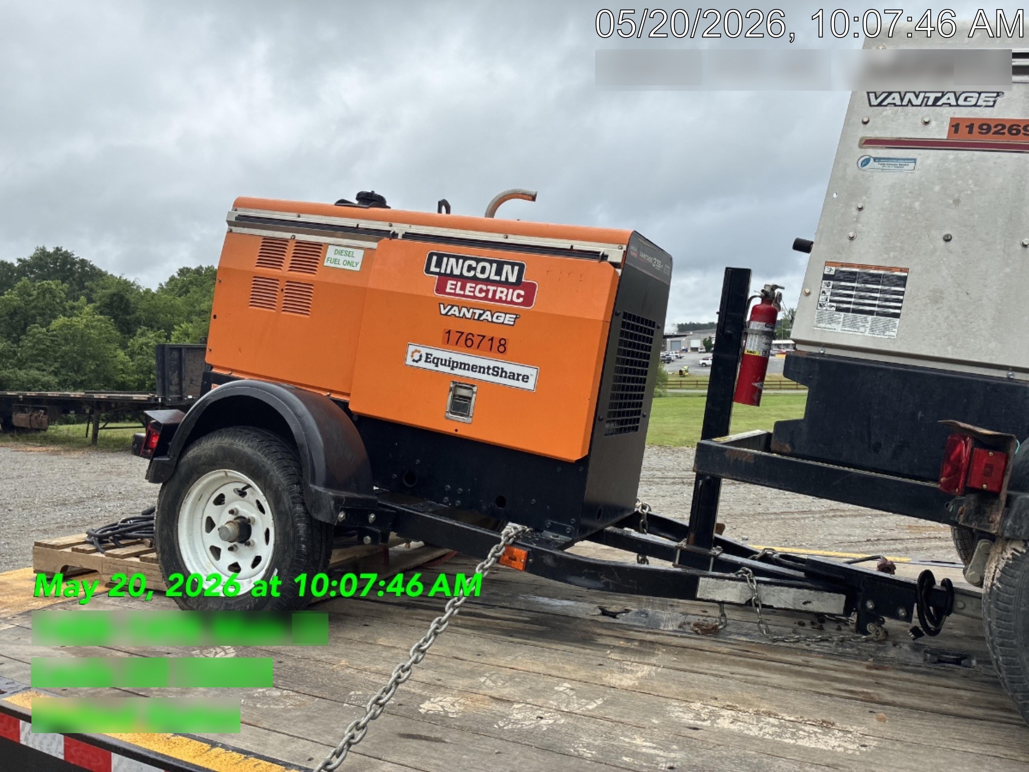 2021 Lincoln Electric Vantage 322 Vantage 322 Ready Pak 3 w/ Decals, ORANGE (includes trailer, cable rack, fender light kit) NO Telematics