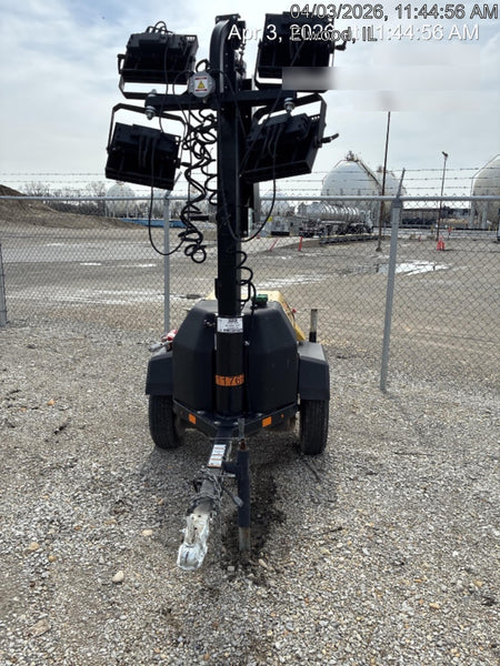 2022 Allmand NLV3GR (4) LED Light Fixture 350W, 23' Vertical Mast, 3kW Prime, Towable, Deep Sea L401, Leveling Jacks, Yanmar T4F 5.8hp