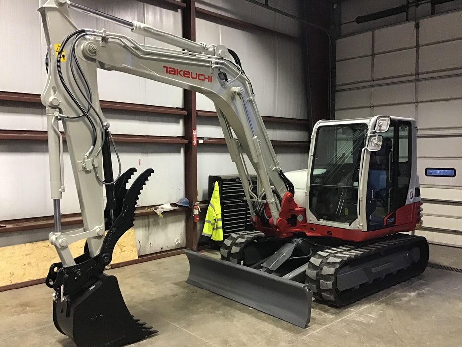 2019 Takeuchi TB290 Cab/Heat/AC Rubber tracks, Dozer blade, Travel alarm, Auxiliary hydraulics w/Manual QC, Hydraulic thumb, 18", 24", and 36" Buckets