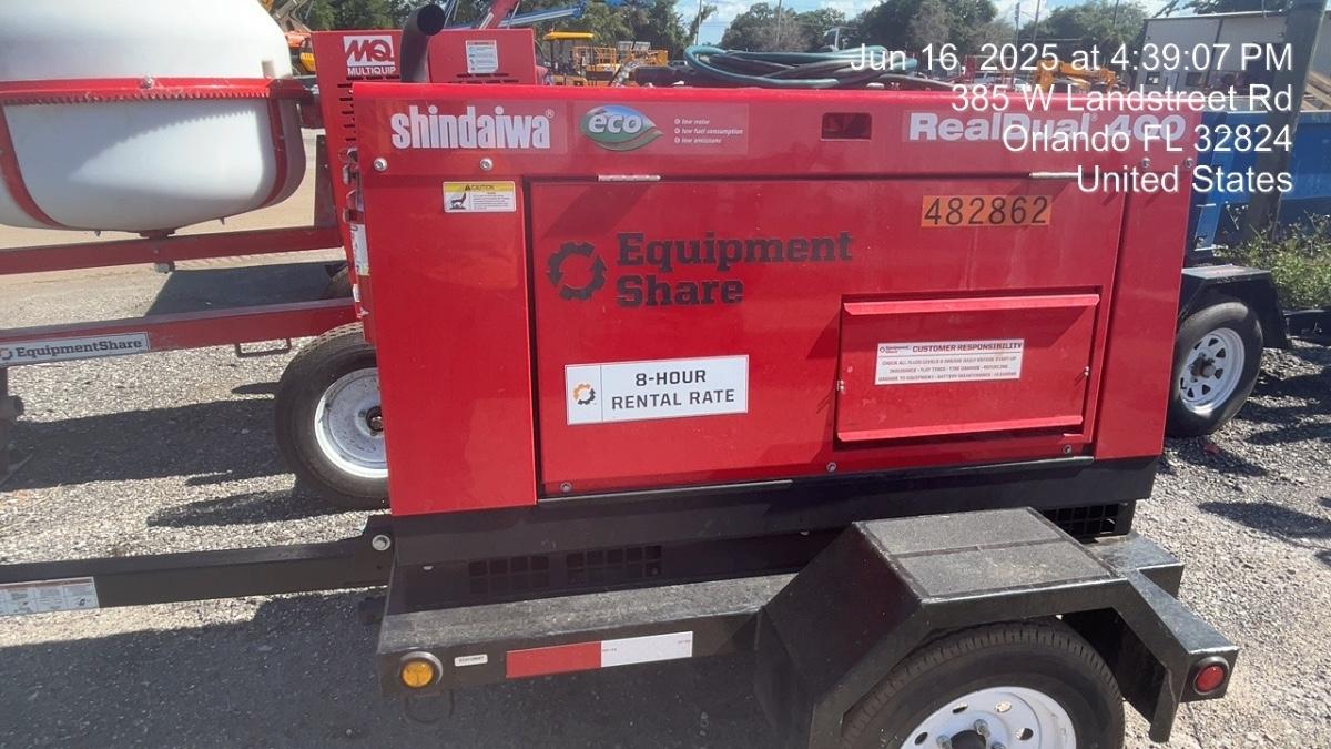 2024 Shindaiwa DGW400DML Kubota D902 Engine, 23 HP, Dual Op Welder, Wire, Arc, Droop Stick, Tig, and CC Stick Functionality, Simulphase, 3 Phase and 1 Phase Gen Output, Single Axle NB Trlr, Slr Trckl Chrg 12V 12W, Fire Ext, T3