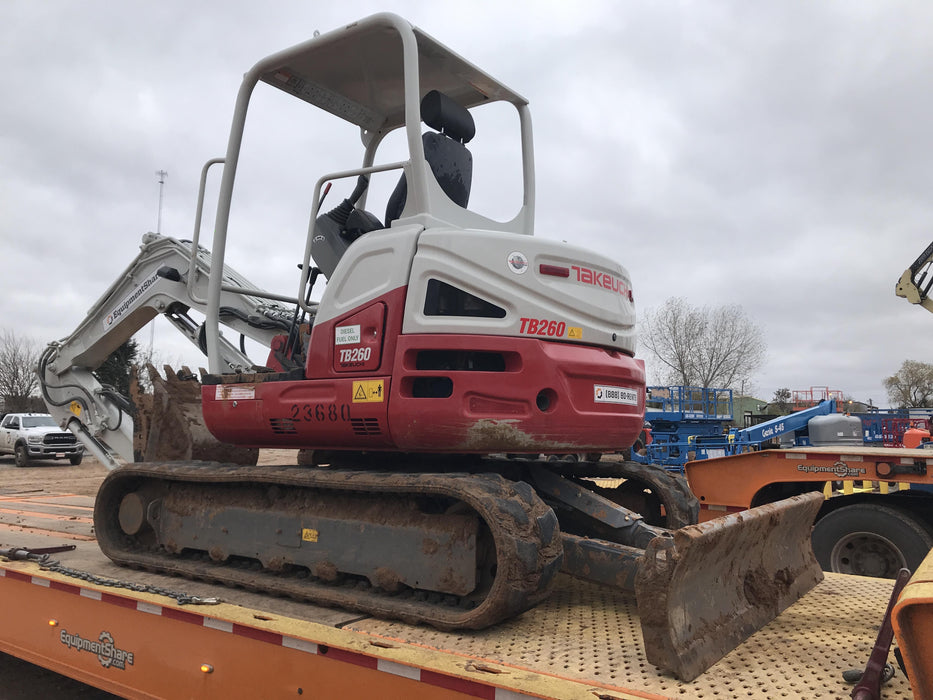 2019 Takeuchi TB260 Takeuchi TB260 Canopy w/Rubber Tracks, Auxiliary Hydraulics, Standard Blade, Manual QC