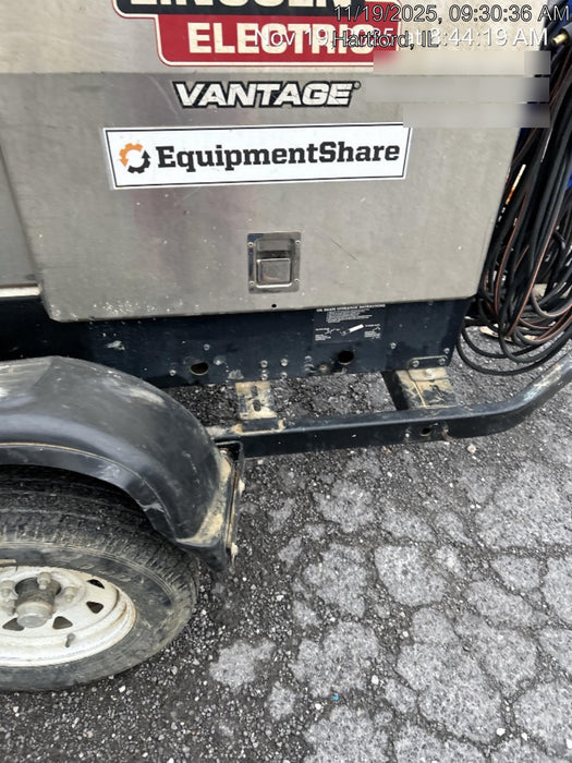 2019 Lincoln Electric Vantage 322 Welder Ready-Pak 3, Two wheel trailer, Fender and Light kit, Cable Rack