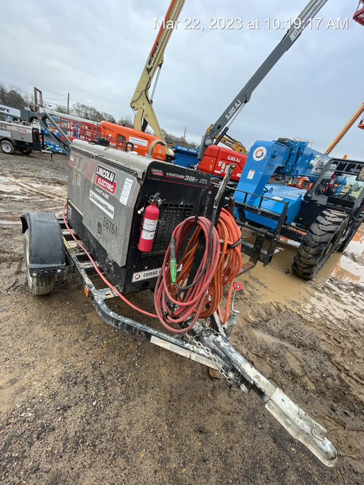2019 Lincoln Electric Vantage 322 Welder Ready-Pak 3, Two wheel trailer, Fender and Light kit, Cable Rack