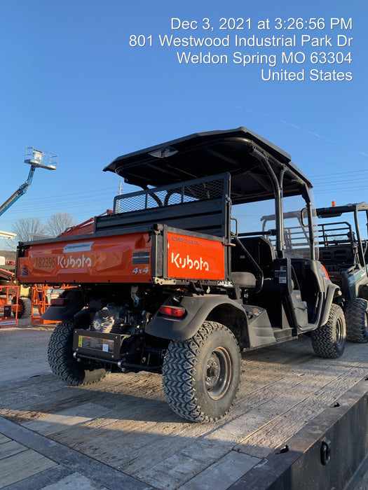 2022 Kubota RTV-X1140W-H Plastic Canopy, Windshield Acrylic Clear, LED Strobe Light, Wire Harness Kit, Back up Alarm