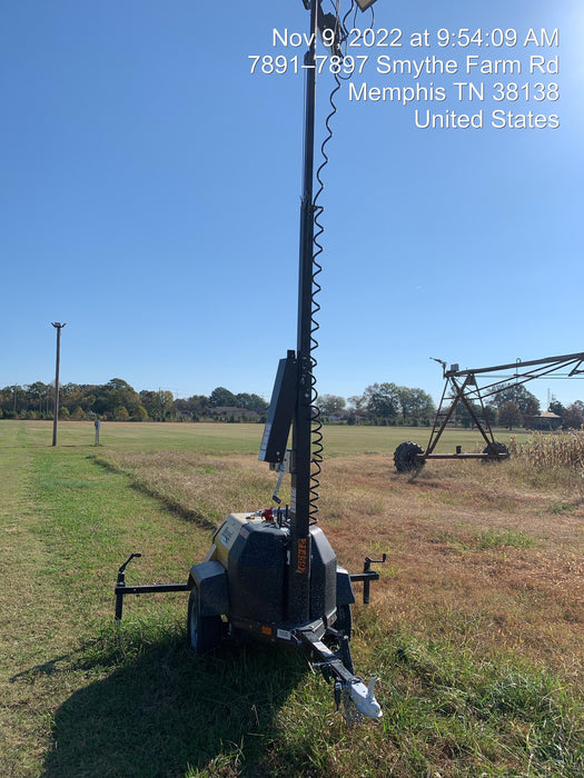 2022 Allmand NLV3GR (4) LED Light Fixture 350W, 23' Vertical Mast, 3kW Prime, Towable, Deep Sea L401, Leveling Jacks, Yanmar T4F 5.8hp