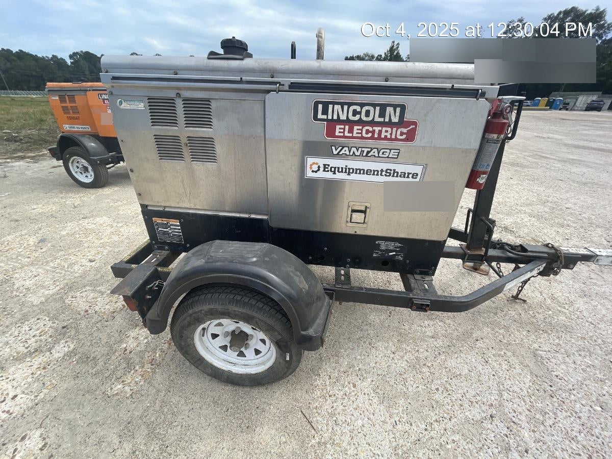 2019 Lincoln Electric Vantage 322 Ready-Pak 3, Two Wheel Trailer, Fender and Light Kit, Cable Rack
