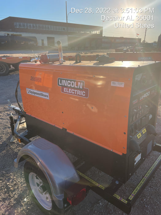 2022 Lincoln Electric LE400 Kubota V1505, Trlr, Cable Rack, Light Kit, ES Decals, T3