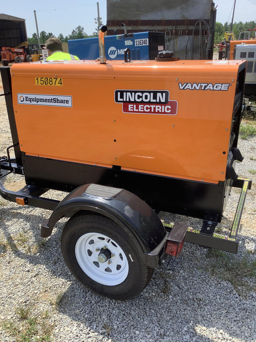 2021 Lincoln Electric Vantage 322 Vantage 322 Ready Pak 3 w/ Telematics & Decals, ORANGE (includes trailer, cable rack, fender light kit)