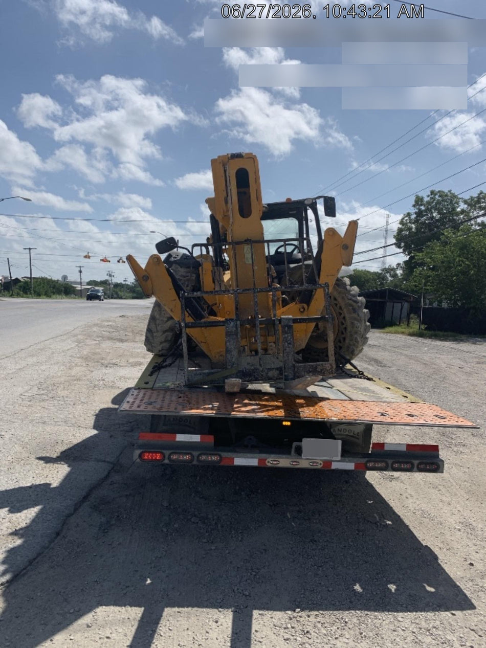 2019 JCB 510-56 74 HP w/Open ROPS, Beacon, Aux Hydraulics, Worklights, Solid Tires w/60" Carriage/Forks