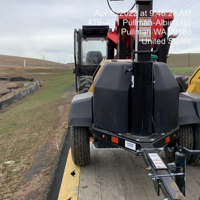 2021 Allmand NLV3GR (4) LED Light Fixture 350W, 23' Vertical Mast, 3kW Prime, Towable, Deep Sea L401, Leveling Jacks, Yanmar T4F 5.8hp