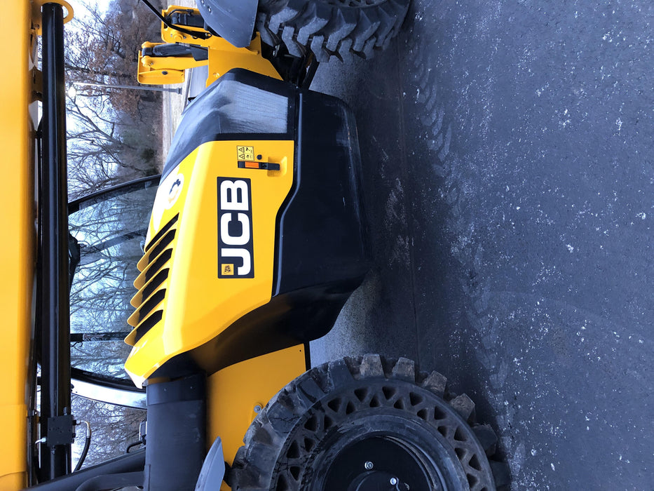 2019 JCB 510-56 74 HP, Beacon, Worklights, Aux Hydraulics, Solid Tires, 60" Carriage/Forks