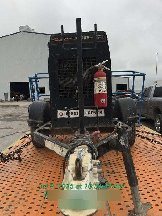 2019 Lincoln Electric Vantage 322 Welder Ready-Pak 3, Two wheel trailer, Fender and Light kit, Cable Rack