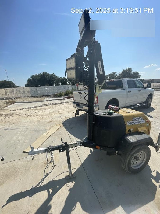 2022 Allmand NLV3GR (4) LED Light Fixture 350W, 23' Vertical Mast, 3kW Prime, Towable, ES Decals, T3