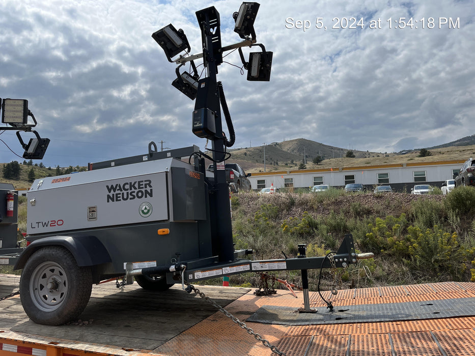 2022 Wacker Neuson LTW20Z1 Isuzu Dsl. Engine, 23' Mast, (4) 300W LED Lights, CWK, Programmable Dawn to Dusk, 360 Deg. Rotation, 57 Gal. Tank, Trailer Mounted