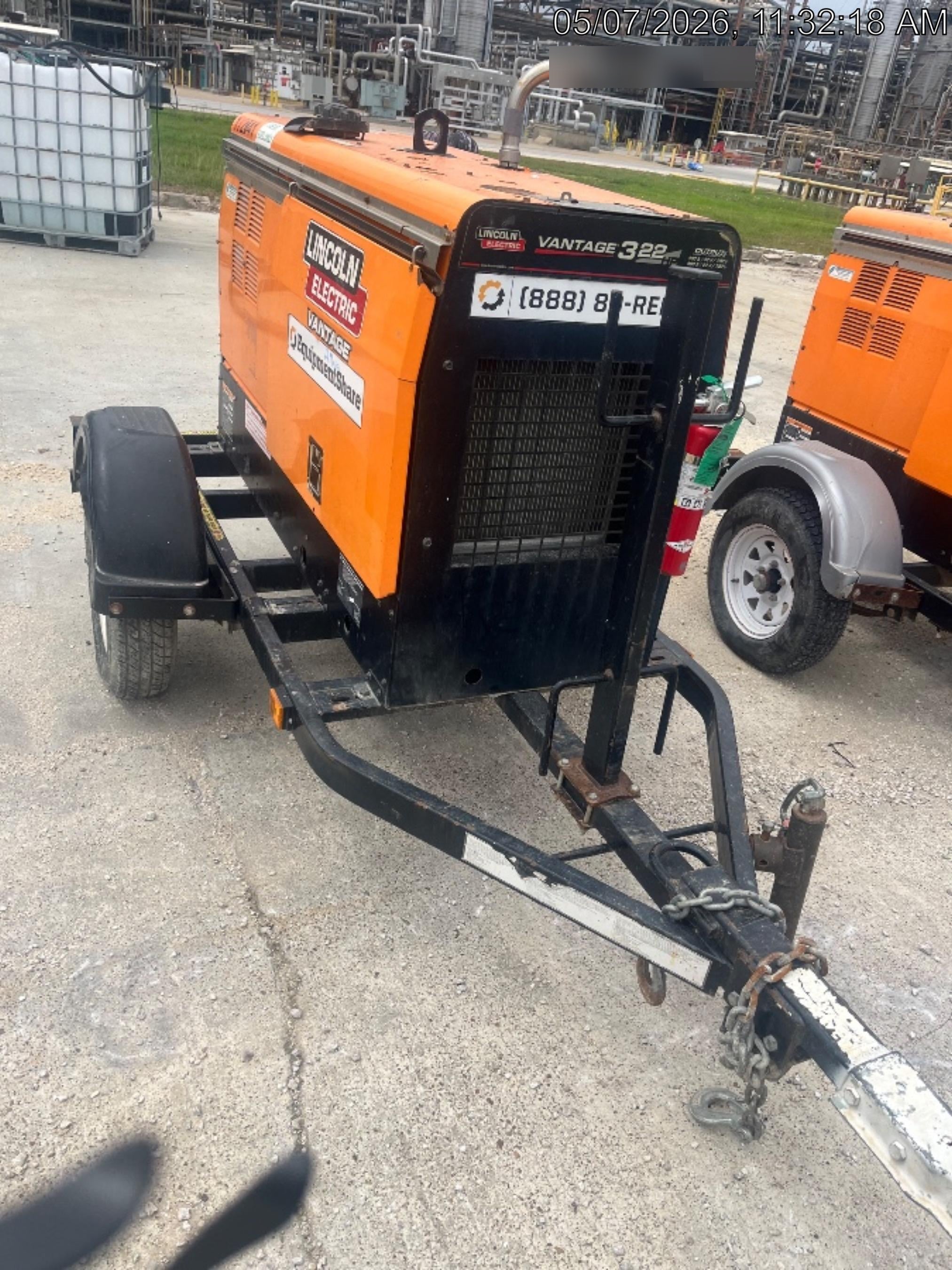 2021 Lincoln Electric Vantage 322 Vantage 322 Ready Pak 3 w/ Decals, ORANGE (includes trailer, cable rack, fender light kit) NO Telematics
