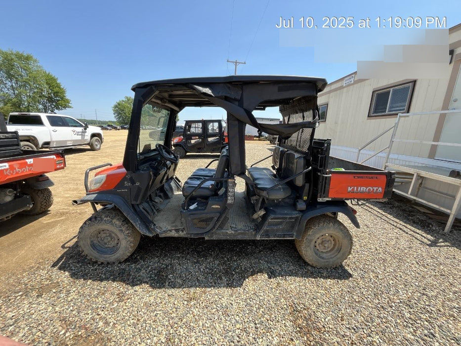 Kubota RTV-X1140W-H 4wd Utility Cart, LED Strobe, Windshield Tempered Glass, Pastic Canopy, Wire Harness Kit, Backup Alarm