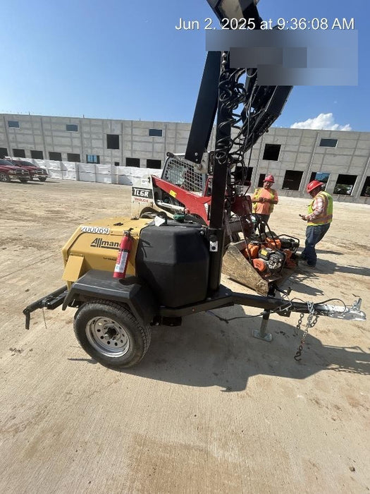 2022 Allmand NLV3GR (4) LED Light Fixture 350W, 23' Vertical Mast, 3kW Prime, Towable, Deep Sea L401, Leveling Jacks, Yanmar T4F 5.8hp