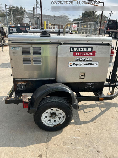 2019 Lincoln Electric Vantage 322 Ready-Pak 3, Two Wheel Trailer, Fender and Light Kit, Cable Rack