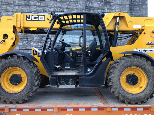 2019 JCB 506-36 Canopy, 74 HP, FF Tires, STD Worklight, Beacon, Aux Hydraulics, Lifting Eye, Back up Alarm 48" Carriage/48" Forks