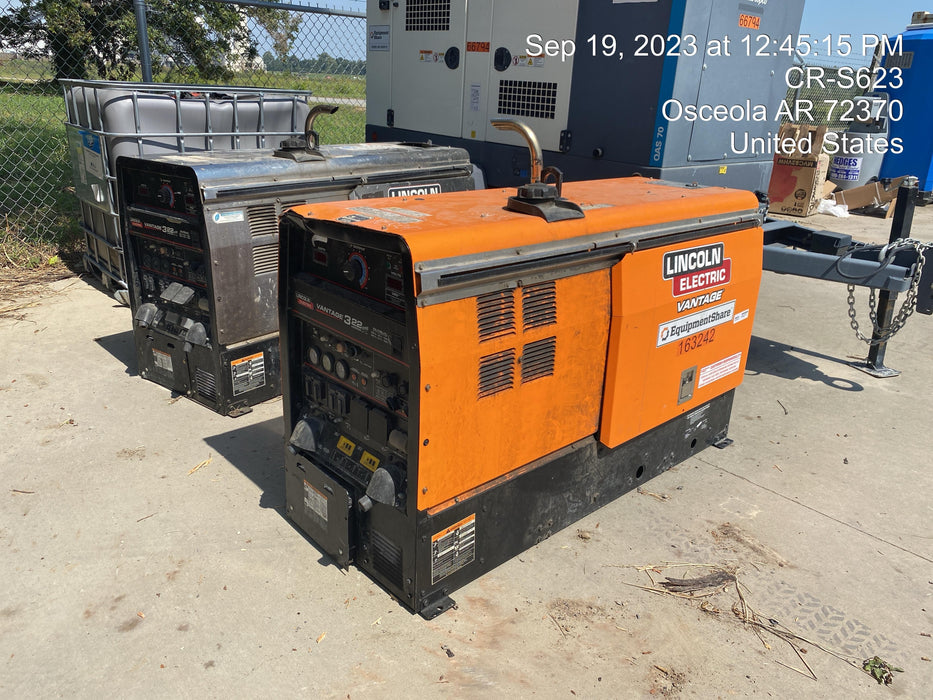 2021 Lincoln Electric Vantage 322 Vantage 322 Ready Pak 3 w/ Decals, ORANGE (includes trailer, cable rack, fender light kit) NO Telematics