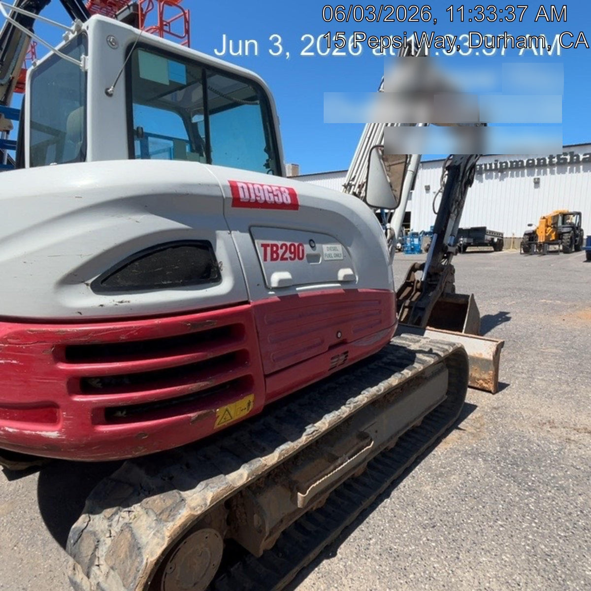 2019 Takeuchi TB290 Cab/Heat/AC Rubber tracks, Dozer blade, Travel alarm, Auxiliary hydraulics Manual QC, Hydraulic thumb, 18", 24", and 36" Buckets