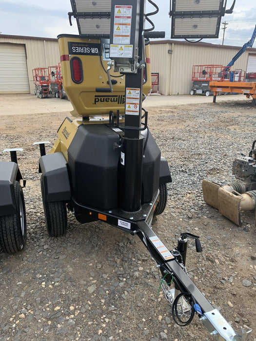 2022 Allmand NLV3GR (4) LED Light Fixture 350W, 23' Vertical Mast, 3kW Prime, Towable, Deep Sea L401, Leveling Jacks, Yanmar T4F 5.8hp