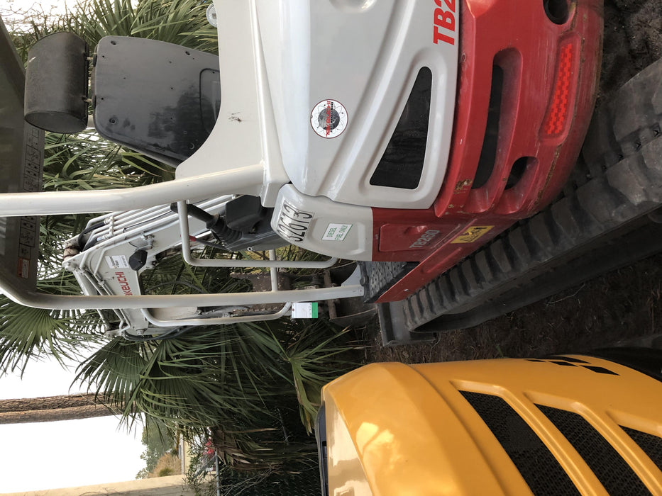 2019 Takeuchi TB260 Canopy, Standard Blade, Auxiliary hydraulics Manual QC, Hydraulic thumb, 12" ,18", 24" Bucket
