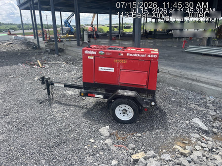 2022 Shindaiwa DGW400MDL Kubota D902 Engine, 23 HP, Dual Op Welder, Wire, Arc, Droop Stick, Tig, and CC Stick Functionality, Simulphase, 3 Phase and 1 Phase Gen Output, Single Axle NB Trlr, Slr Trckl Chrg 12V 12W, Fire Ext