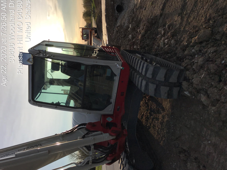 2019 Takeuchi TB290 Cab/Heat/AC Rubber tracks, Dozer blade, Travel alarm, Auxiliary hydraulics w/Manual QC, Hydraulic thumb, 18", 24", and 36" Buckets