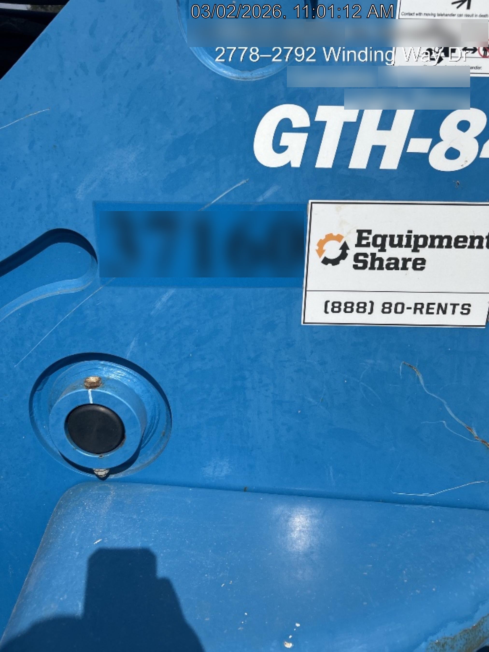 2019 Genie GTH-844 Canopy, Solid RT Tires, LED Work Lights, Beacon 60" QA Carriage, 48" Forks