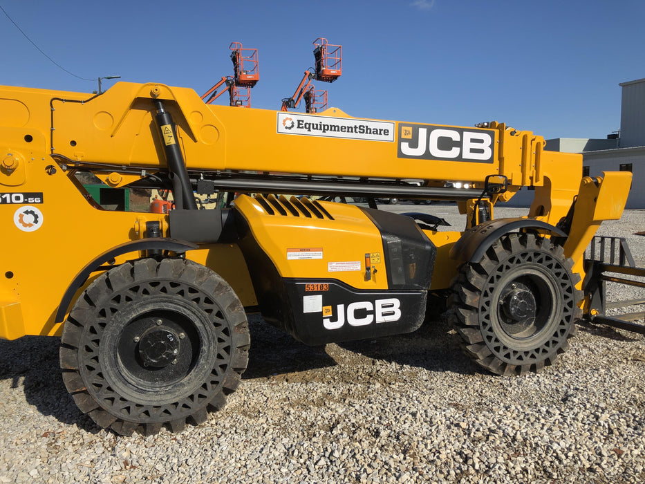 2019 JCB 510-56 Canopy, 74 HP, Solid Tires, STD Worklight, Beacon, Aux Hydraulics, Lifting Eye, Back up Alarm w/66" Carriage/60" Forks