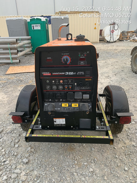 2021 Lincoln Electric Vantage 322 Vantage 322 Ready Pak 3 w/ Decals, ORANGE (includes trailer, cable rack, fender light kit) NO Telematics