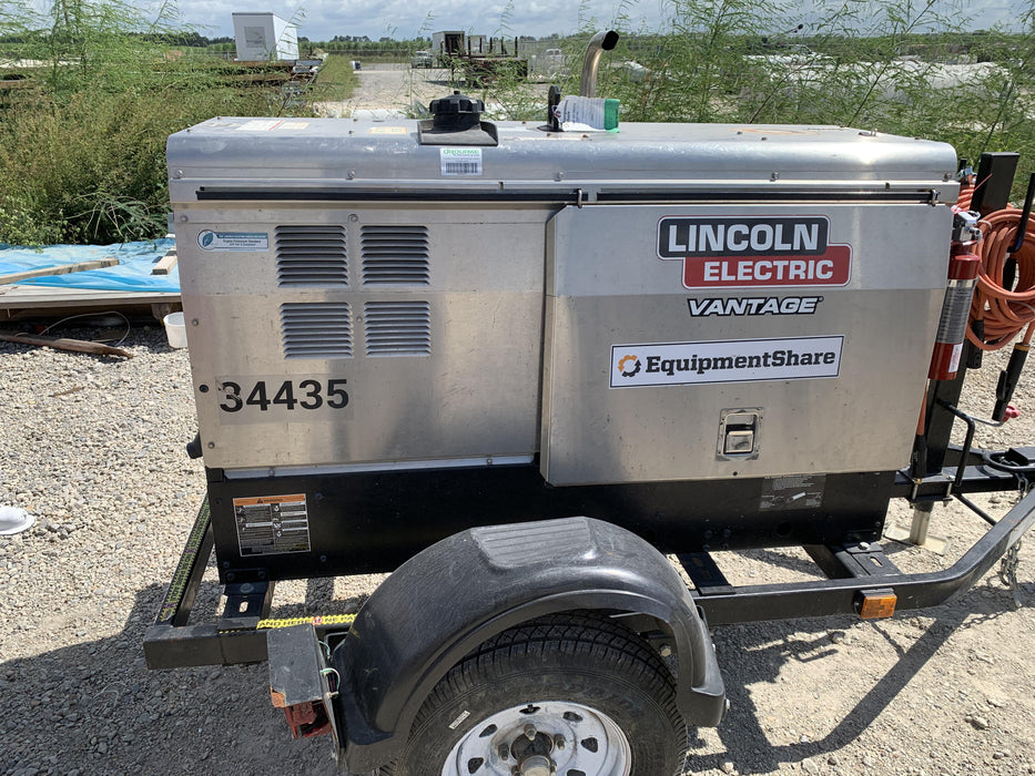 2019 Lincoln Electric Vantage 322 Welder Ready-Pak 3, Two wheel trailer, Fender and Light kit, Cable Rack