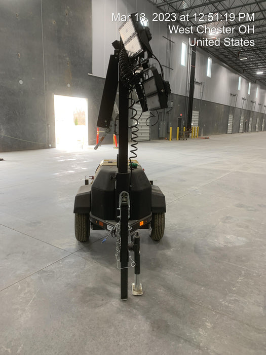 2022 Allmand NLV3GR (4) LED Light Fixture 350W, 23' Vertical Mast, 3kW Prime, Towable, ES Decals, T3