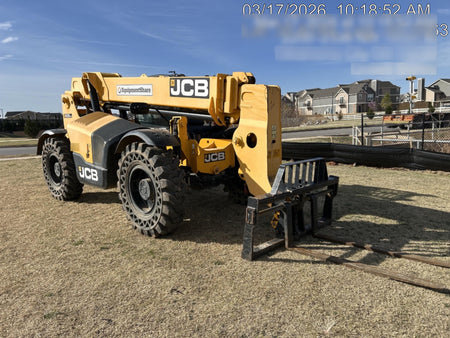 2019 JCB 509-42 74 HP w/Open ROPS, Beacon, Aux Hydraulics, LED Work lights, Solid Tires 66" Carriage/60" Forks